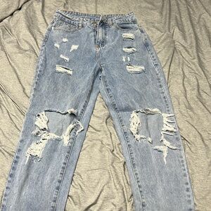 Distressed Mom Jeans